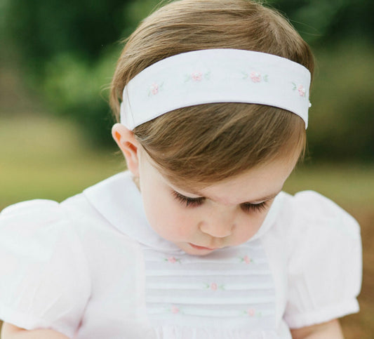 Embroidered flower headband