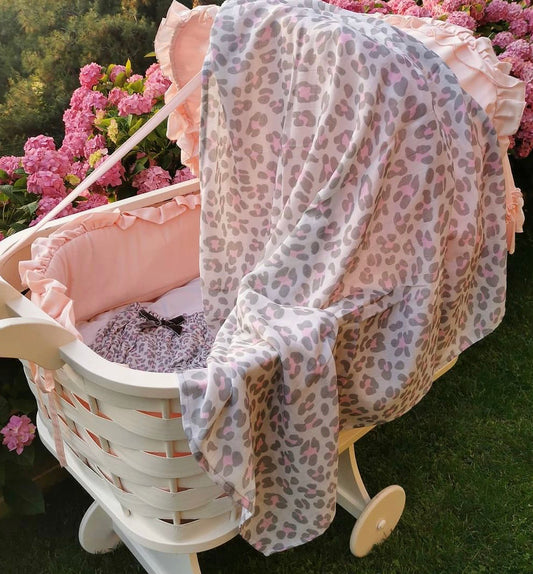 pink leopard swaddle