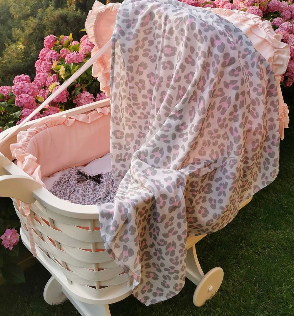 pink leopard swaddle